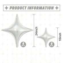10"/24" Silver Star Shaped Balloons, Silver Square Balloons, Gold Foil Balloons, Silver Foil Balloons, Star Foil Balloons, Suitable For New Year, Birthday, Wedding, Valentine's Day Party Decoration - Silver - View 10