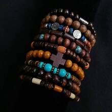 10件套 时尚波西米亚西部牛仔风格手链，适合休闲佩戴和聚会场合 - 彩色 - 查看 3