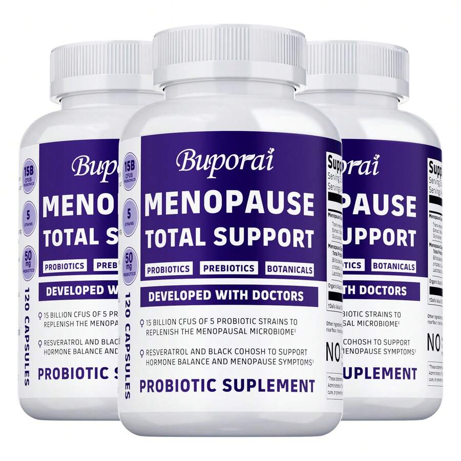 BUPORAI Menopause Probiotic Supplement - Relieves Bloating, Supports Gut Health And Weight Management, Promotes Hormone Balance - 120pcs - 三瓶裝-最佳選擇 - 查看 1