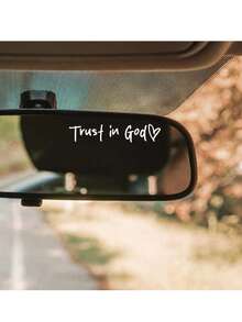 Pegatinas para espejo retrovisor de coche, pegatinas de decoración interior y exterior del coche, accesorios para el coche, decoración del coche, pegatinas para espejo de iglesia - Cree en Dios, fe esperanza en el amor, apariencia brillante autoadhesiva, regalo religioso para maestros, "Cree en Dios" con patrón de corazón - Decoración cristiana de la iglesia, el hogar, la escuela y la oficina - Multicolor - Ver 7