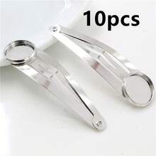 10pcs Copper Material Craft Hairpin Blank Base Tray Bezel Fits 12mm/20mm Round Cabochons Hair Clips Setting DIY Jewelry Making Accessories Findings - Hairpin Cabochon Base Setting - View 14