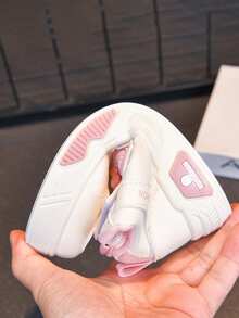 1双儿童运动鞋，2025四季款，男童休闲运动鞋，新款低帮女童白色休闲鞋，软底时尚滑板鞋 - 西瓜粉 - 查看 7