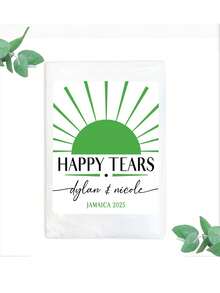 For Your Happy Tears Tissues - Custom Tissue Favors For Graduation - Personalized Tissue Packs + Labels - Tissue Stickers - Wedding Tissues - Multicolor - View 3