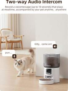 ROJECO 4升自动宠物喂食器，带WIFI高清摄像头，智能干猫粮分配器，双电源供电，APP远程控制，自动喂狗粮，宠物喂食碗用品 - 4公升 - 查看 5