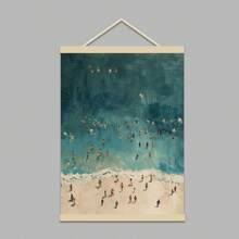 1幅迷人的海洋游泳帆布画 - 无框海滩小屋装饰画，简约的客厅和卧室墙面装饰画 - 彩色 - 查看 16