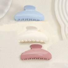 Bộ 3 kẹp tóc nhựa nhẹ 9cm/3.54in màu hồng, trắng, xanh dương, kiểu dáng thời trang, đa năng, thanh lịch, tối giản, màu trơn, phù hợp cho sử dụng hàng ngày, đi chơi, dự tiệc, đi làm, đi biển, đi nghỉ mát - dùng để tạo kiểu tóc, buộc tóc đuôi ngựa, búi tóc, rửa mặt, trang điểm, phụ kiện trang phục mùa hè, kẹp tóc đi biển, phụ kiện du lịch. - Nhiều màu - Xem 10
