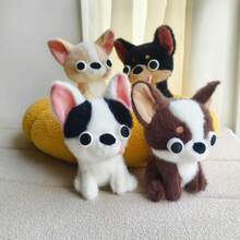 1pc Funny Chihuahua Dog Plush Doll, Small Chihuahua Desktop Pet Decor, Children's Festival Gift - Multicolor - View 2