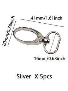 Set de 5 piezas de mosquetón de metal de 16/20/25/32/38mm para collar, correa, cinturón, llavero, bolso y otros accesorios DIY - Multicolor - Ver 14