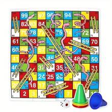 6件套创新趣味蛇梯棋派对游戏，棋盘游戏 - 提升决策能力，策略性桌面游戏，彩色塑料材质 | 耐用塑料 - 查看 1