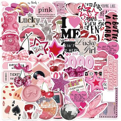 100 ชิ้น สติกเกอร์ Y2K สำหรับเคสโทรศัพท์, สมุดภาพ, ตกแต่งกระเป๋าเดินทาง