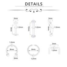 16G Clear Piercing Retainers Flexible Cartilage Helix Daith Rook Tragus Earring Retainer Bioflex Plastic Nose Septum Lip Eyebrow Rings Piercing Retainer - Clear - View 2