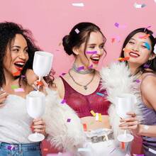 16oz Acrylic Wine Glasses, Scratch-Resistant, Available In White/Pink/Black, Suitable For Wine, Champagne - View 2