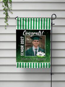 1pc Custom Photo Garden Flag,Personalized Graduation Gift,Customizable University Of Senior 2026 Flag,Custom Text And Image Graduation Banner,Graduation Season Gift,Graduate Gift For Her,Outdoor Yard Decor,Graduation Party Decor - Multicolor - View 4