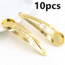 10pcs Copper Material Craft Hairpin Blank Base Tray Bezel Fits 12mm/20mm Round Cabochons Hair Clips Setting DIY Jewelry Making Accessories Findings - Hairpin Cabochon Base Setting - View 19