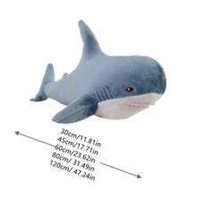 逼真海洋鲨鱼毛绒玩具，柔软填充动物玩偶，大白鲨毛绒玩具，虎鲨枕头，腿枕，儿童玩偶，生日/圣诞节/情人节礼物。 - 彩色 - 查看 10