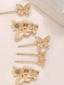 6 Butterfly Hair Clips, Which Can Be Used To Create Various New Hairstyles. Its Design Features An Elegant Butterfly-Shaped Edge Design. This Bionic Butterfly-Shaped Edge Hair Clip Is Suitable For Daily Wear, Weddings, Photography, Travel, Parties, Etc. - Multicolor - View 3