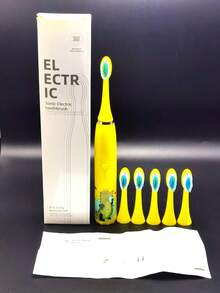 1pc Electric Toothbrush With 6pcs Replacement Brush Heads - Yellow - View 7