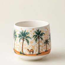 1pc 250ml Coconut Tree Saudi Coffee Cup, Ceramic Mug, Latte Art Cup, Creative Camel Tea Cup, Gift For Family, Friends, Colleagues - Multicolor - View 3