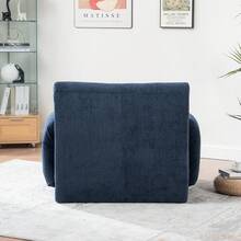 42" Wide Oversized Chenille Decorative Chair(1PC),Minimalist And Practical Deep Seat Single Sofa With Ergonomic Support – No Assembly Required Plush Reading Chair For Living Room, Bedroom & Dorm (Cloud-Like Cushion, Breathable Fabric, 350lbs Capacity) - 42吋-藏青色-雪尼爾裝飾椅子 - 查看 9
