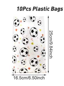 10/25/50pcs Football Themed Gift Bags, Football Sports Gift Packaging Bags, Tote Bags, Small Gift Bags, Football Sports Theme Birthday Party Supplies, Gift Packaging Bags, Football Party Favors Bags, Football Fan Gathering Supplies, Football Match Supplies, World Cup Decorations, Wedding Decorations, Baby Shower Supplies, Home Decor, Holiday Party Supplies - Football - View 12
