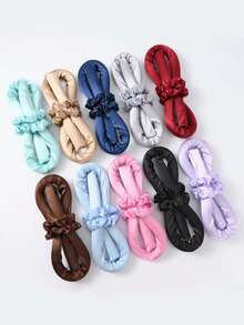 3pcs Manual Sponge Hair Curler Set, No Heat Curling Headband, Big Wave Curling Iron Set, Satin Curling Tool Kit, Includes 1 Curling Iron + 2 Hair Ties, Pink Sponge Curling Wand, Slouchy Curling Iron, No Heat Curling Headband - Multicolor - View 8