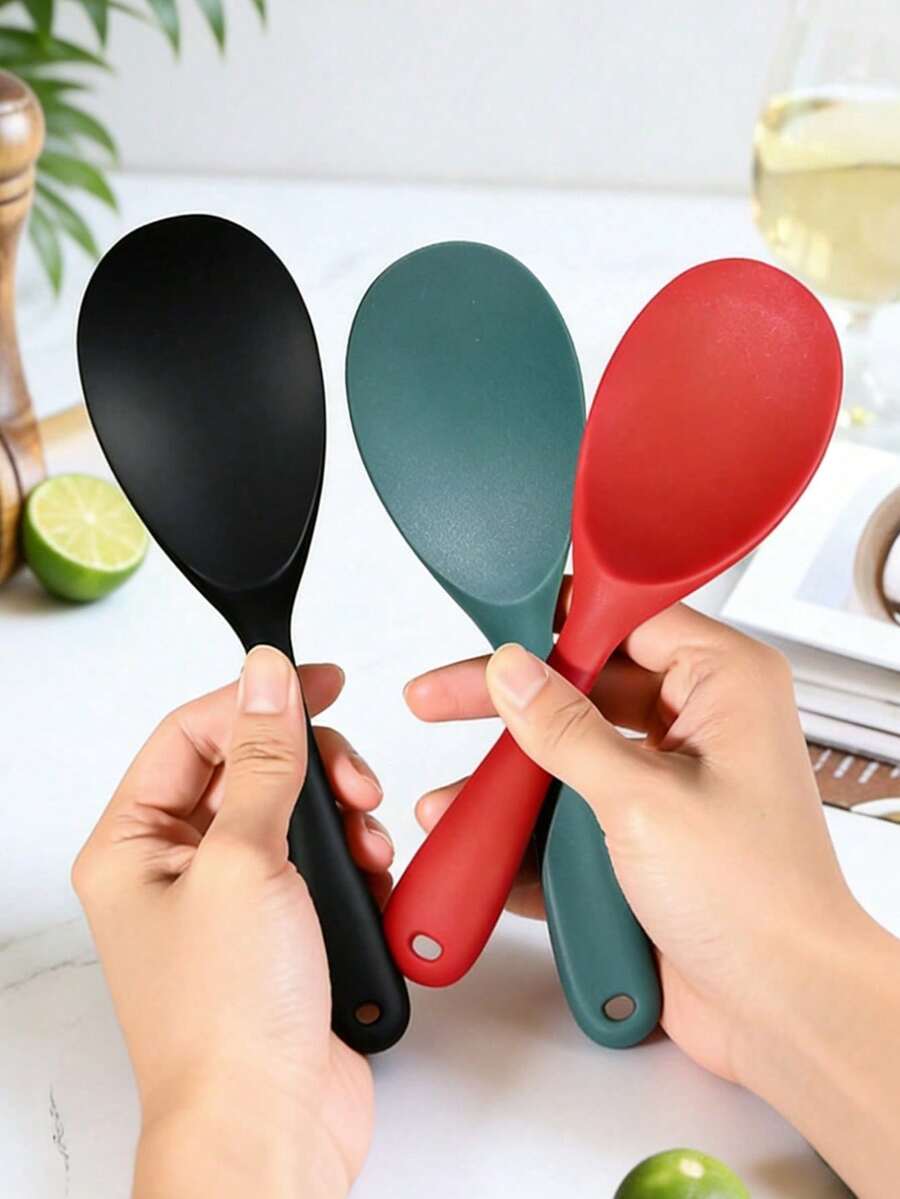 1 Muỗng cơm silicon chống dính chịu nhiệt - Thiết kế tiện dụng, bền, dễ vệ sinh, thích hợp dùng cho cơm, salad, khoai tây nghiền, v.v., phù hợp với nồi cơm điện, nồi chảo, máy rửa chén - Nhiều màu sắc để lựa chọn, đồ dùng nhà bếp, đồ gia dụng, trang trí nhà cửa, quà tặng cho nữ, quà tặng cho nam, quà tặng gia đình