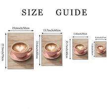 1/3pcs Pink Coffee Bar Wall Art Picture Preppy Aesthetic Prints Canvas Paintings Coffee Cup Heart Latte & Slouchy Morning Vibe Posters Girly For Bedroom Living Room Kitchen Coffee Station Decor Gift For Her Unframed - Pattern - View 6