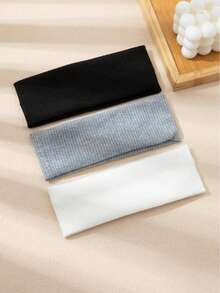 3条装纯色头巾发带，女士适用，柔软弹力发带，适合健身、运动、返校等场合，优雅发饰，秋冬度假装扮，复活节母亲节礼物，夏季沙滩发带 - 彩色 - 查看 8