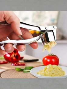 Garlic Press, Garlic Puree Holder, Multi-Functional Zinc Alloy Manual Shredder, Handheld Garlic Grinder, Creative Kitchen Tools - Multicolor - View 1
