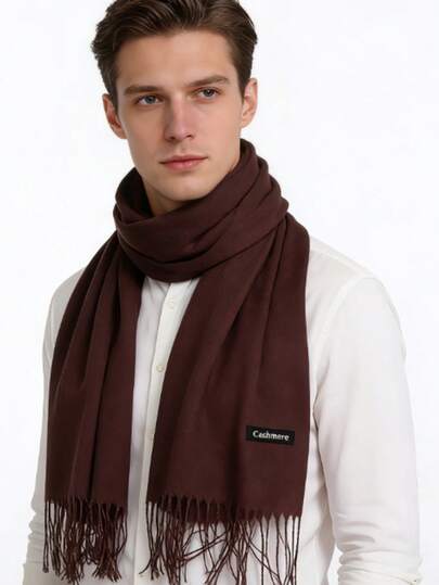 1 pieza Bufanda unisex de unicolor, elegante y práctica, adecuada para todas las estaciones