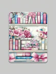 1个粉色书架玫瑰印花透明防震保护套，可爱粉色蝴蝶结设计，适合爱书人士、少女心爱好者，生日、周年纪念、返校、毕业礼物及日常使用。 - 無色 - 查看 23