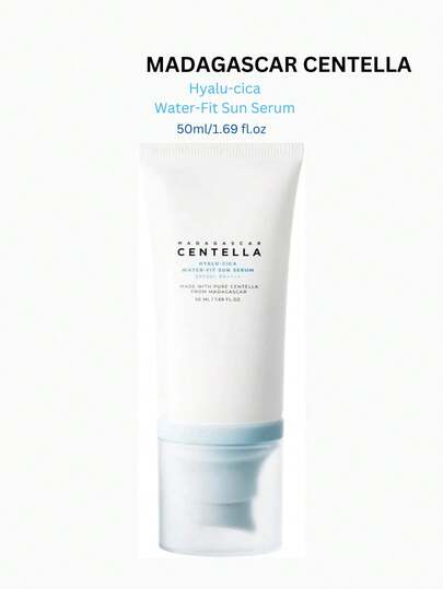 Madagascar Centella Hyalu-cica Water-Fit Sun Serum - Bloqueador Coreano con Centella y Ácido Hialurónico,Protección solar para rostro Protector solar spf50+ PA++++,protección solar química,Hidratación y condensación,Sérum hidratante y protector solar para la cara