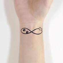 AMIFANS 无限符号临时纹身贴纸，半永久纹身，可持续1-2周，持久耐用，果汁纹身贴纸，逼真纹身贴纸，浪漫纹身贴纸，仿真纹身贴纸，防水，外观逼真，小众设计纹身贴纸，水果纹身贴纸，植物纹身贴纸 - 黑色 - 查看 4