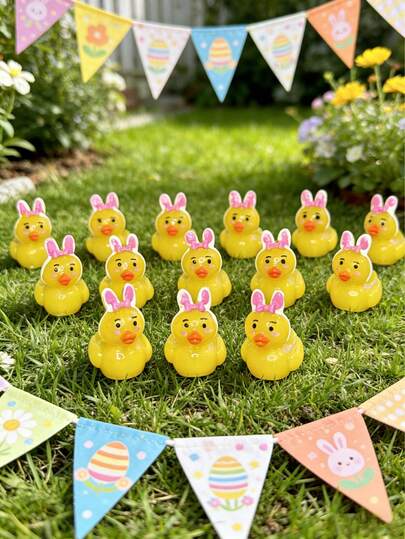 50/20/5pcs-Easter Resin Ducks, Easter Eggs Rabbit Duckies Mini Resin Ducks Bunny Rabbit Duckies Miniature Resin Animals Little Resin Ducks Easter Party Favors Tiny Duck For Garden Party Favors Desktop Ornaments Suitable For Adults Duck Yard Decorations Outdoor Ornaments Set Of 3, Resin Goose Sculpture Statue Front Porch Garden Decor For Outside Imitation Wood Carving, Funny Animal Decorations Fairy Craft Yart Art Decor