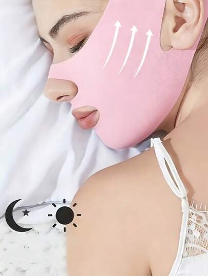 Vendaje para levantamiento facial en forma de V de 360°, adecuado para hombres y mujeres, diseño ajustable en forma de V, bajo en alergias, correa reutilizable para levantamiento facial, sin necesidad de electricidad, accesorio para el cuidado de la piel durante el sueño, ajuste ergonómico sin costuras, tela de poliéster transpirable