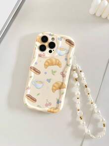 羊角面包奶油图案白色喷漆+链条防震手机壳，兼容 XR/7/8、17/17 Pro/17 Pro Max/17 Air、16/16 Pro/16 Plus/16 Pro Max、15 Pro Max、13、14；柔软TPU防震喷漆手机壳，适用于Galaxy S24、Galaxy S24+、Galaxy S24 Ultra、Galaxy S22、Galaxy A13 4G、Galaxy A52、A52s 5G、Galaxy A23、Galaxy A35、Galaxy A25、Galaxy A73、Note 11/11 Lite。 - 彩色 - 查看 6