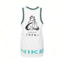 Nike Striped Color-Blocked Logo Print Mesh Lightweight And Comfortable Basketball Vest, Men's, White. - White - View 7