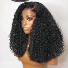 200% 密度 13x4 13x6 卷曲高清蕾丝前额假发 卷曲蕾丝前额手工编织假发，适合女性，带婴儿发，自然发际线，杰瑞卷发假发，精灵短发假发，巴西原生发假发，混纺人发，适合日常佩戴，优雅风格，8-34英寸，150% 密度 - 自然色&黑色系 - 查看 5