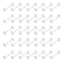 16G Clear Piercing Retainers Flexible Cartilage Helix Daith Rook Tragus Earring Retainer Bioflex Plastic Nose Septum Lip Eyebrow Rings Piercing Retainer - Clear - View 7