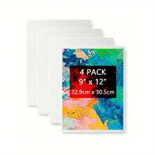 4片/套 8x8英寸空白画布板 - 专业级丙烯、水彩、油画颜料画板 - 成人及专业艺术家艺术用品 - 非常适合感恩节、圣诞节、情人节工艺品制作 - 多色 - 查看 14
