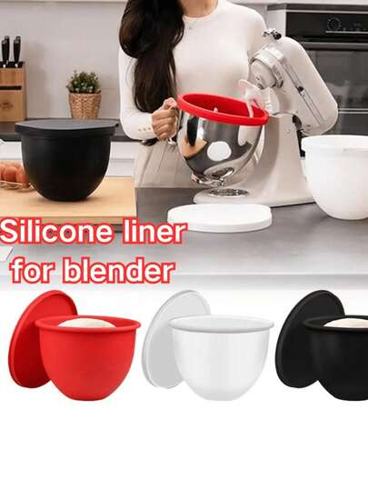 1 siliconen inlegmat, geschikt voor mengkommen met deksel van blenders. Gemakkelijk schoon te maken. Keukenaccessoire, deegkom, fermentatiekom! Blenderaccessoire! Keukenbenodigdheden voor bakken.