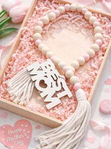 母亲节粉色串珠流苏装饰品(1件),母亲节礼物,波西米亚风桌面摆件,复古家居装饰,家庭之爱的象征,清新春日家居装饰,适用于客厅、卧室、壁炉,意义非凡的纪念装饰,饱含情感的礼物,节日派对装饰,温馨创意礼物 - 款式2 - 查看 7
