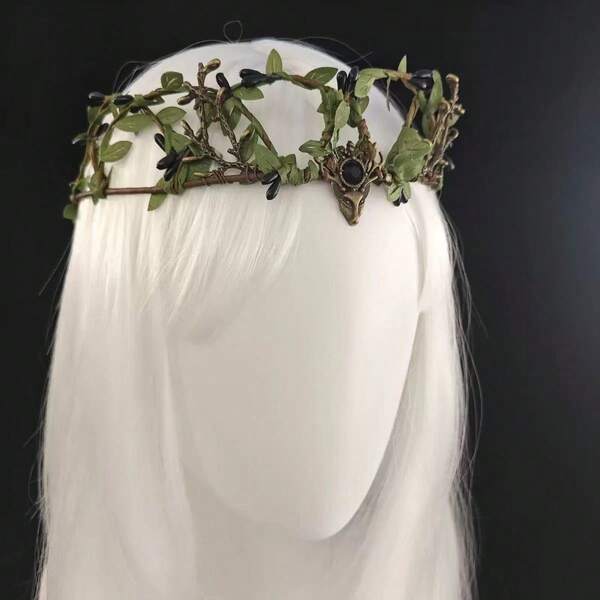 Women's Headpiece Crown, Mori Style Headband, Floral Wreath, Bridal Bridesmaid Headpiece, Photography Prop