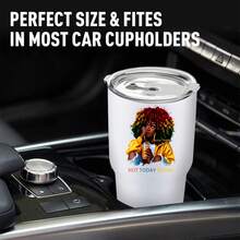 30oz Stainless Steel Tumbler Black White Options,  Not Today Satan Woman With Drink Graphic Cups, Insulated Travel Coffee Mug With Lid And Straw , Double Wall Vacuum Reusable Travel Cups, Funny Birthday Party Gift For Women & Men - trắng - Xem 2