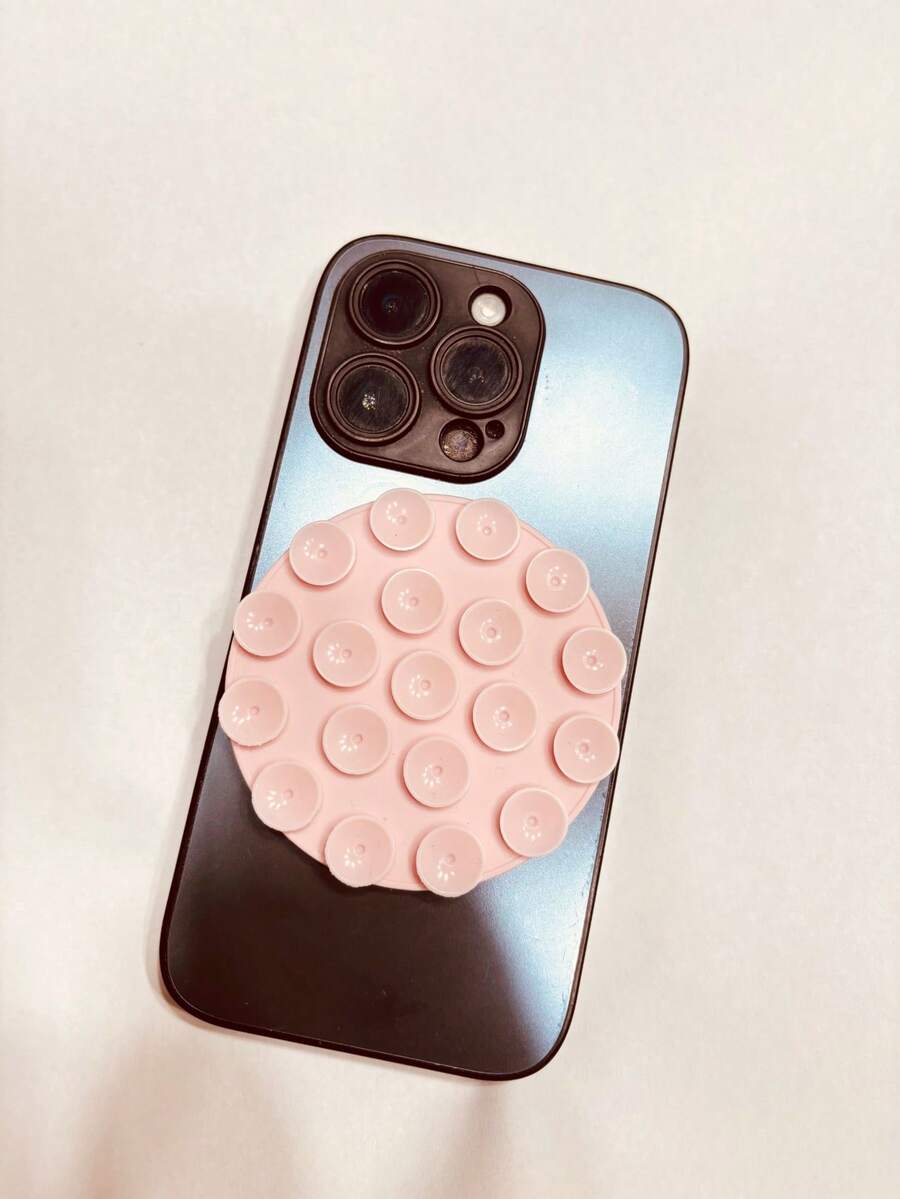 1个全新高品质懒人支架，双面硅胶吸盘手机支架，手机壳支架，自粘防滑手机支架，通用支架，自拍支架，可用于固定手机、蓝牙音箱、移动电源，实用礼品，多功能吸盘手机支架，解放双手，适用于光滑表面，可用于淋浴、摄影、视频通话和内容创作，无需电源