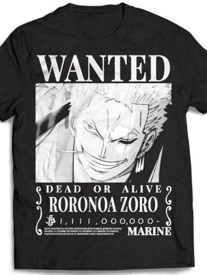Men's Anime Streetwear Tee, Man Clothes, Men Tops, Men's Holiday Clothes, Summer Tops, Black Top, Summer Casual Pure Cotton Men's T-Shirt One Piece Zorro Japanese Anime Men Women Summer T-Shirt Oversized Retro Short-Sleeved Casual Comfortable Loose Harajuku Street Heart & Slogan Bodybuilding Top Boyfriend Style Casual Wear Summer Outfits, Tops For Women