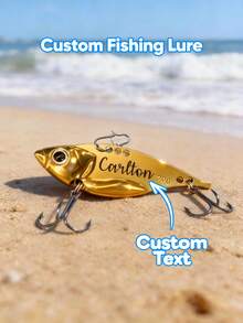 1pc Personalized Fishing Lure, Custom Fishing Lure, Fishing Lover Gift, Fishing Hook, Fishing Accessories, Personalized Fishing Lure, Retirement Gift, Personalized Fishing, Fishing Lure, Fishing Hook, Carved Fishing Design, Men's Fishing Gift, Father's Day Gift, Retirement Gift - Gold - View 11