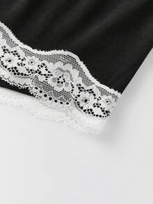 Women Micro Shorts Lace Trim Y2k Low Rise Full Coverage Boxer Lace Briefs Underwear Lounge Shorts Cute Boyshorts Panties Pjs Bottoms Short Pants - màu đen - Xem 10
