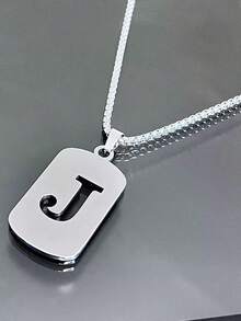 简约时尚百搭26个英文字母项链，男女皆宜，适合情侣、约会、日常佩戴 - 彩色 - 查看 8