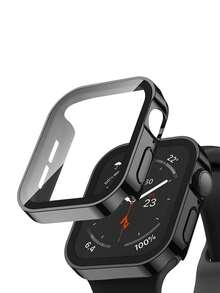 1pc Black Hard PC Straight Edge Ultra-Thin Scratch-Resistant Protective Case Compatible With 49mm - Black - View 2